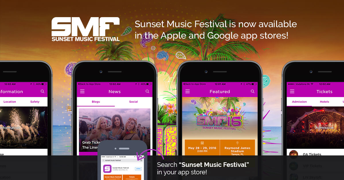 Announcing the Official Sunset Music Festival Mobile App!
