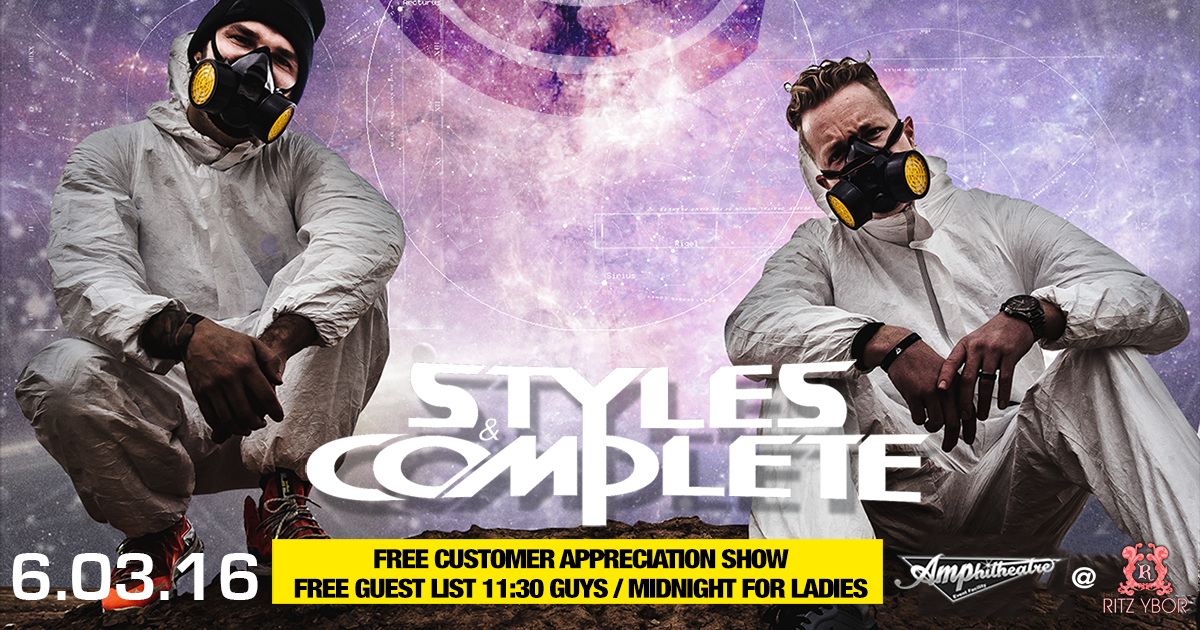 Styles & Complete on June 3rd Will Now Be Held at The Ritz!