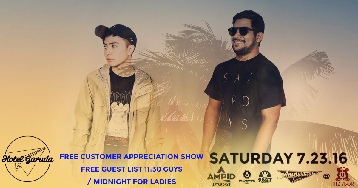 Surprise! Hotel Garuda Joins us for AMP!D Saturdays Next Weekend!