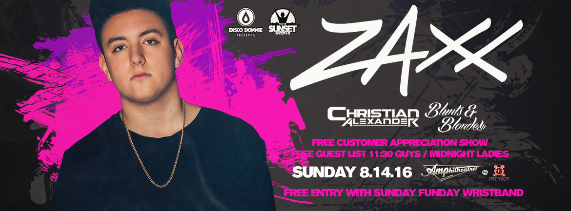 Zaxx Returns to Tampa Bay Tomorrow Night!