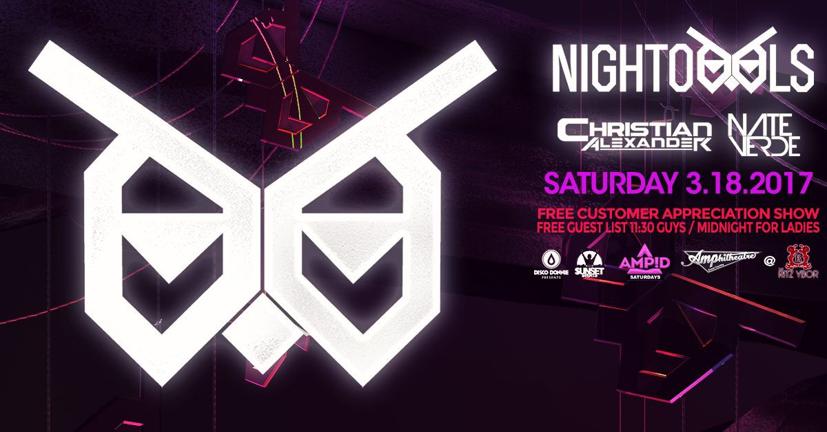 Nightowls Makes an Appearance at AMP!D Saturdays in March!
