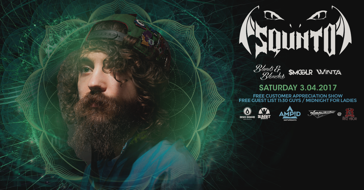 Squnto Makes His Tampa Debut the First Week of March!
