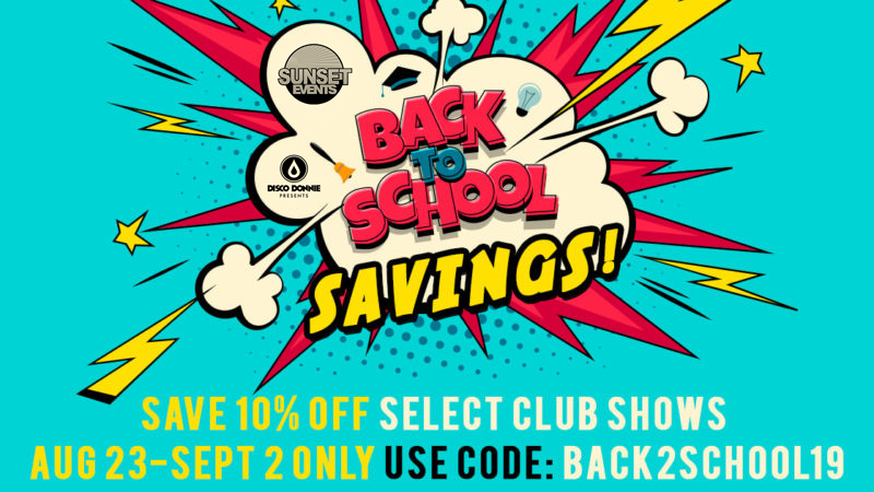 Back to School with 10% Savings on Events!