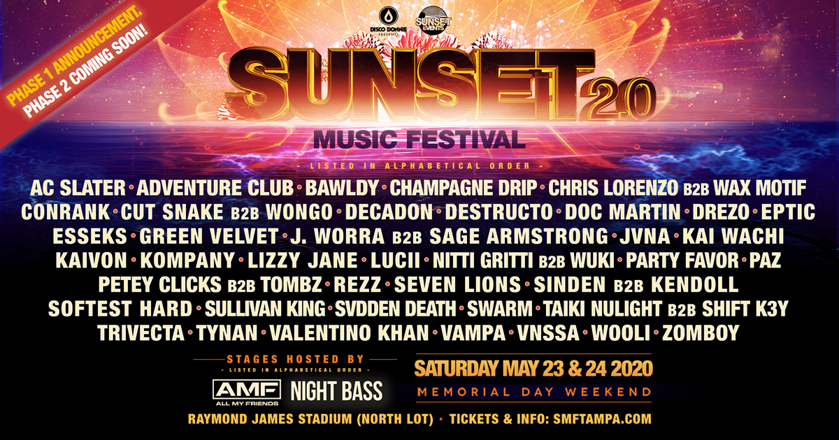 Phase 1 Talent for Sunset Music Festival is Here!