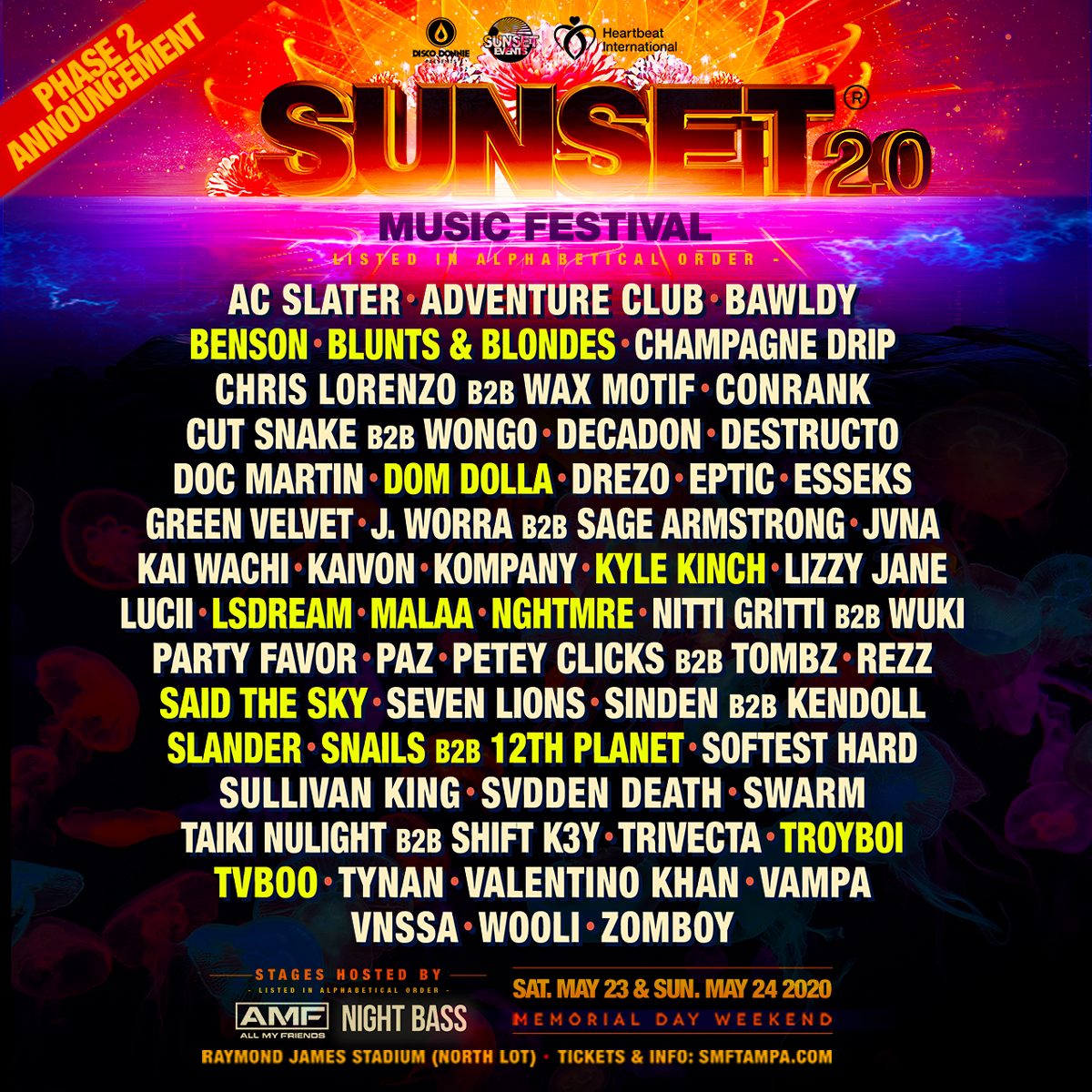 Phase 2 Announcement for Sunset Music Festival is Here!
