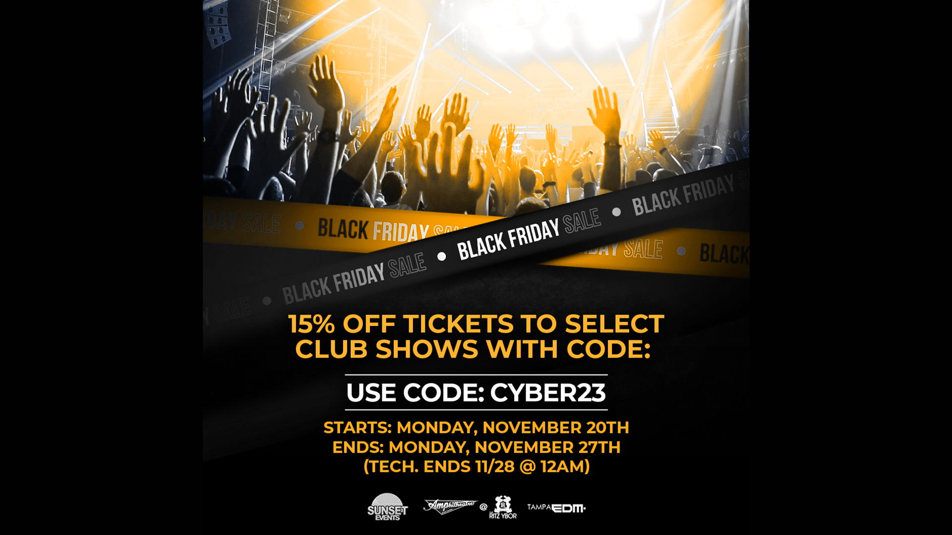 Use Code CYBER23 and SAVE on Select Club Shows for Black Friday & Cyber Monday!