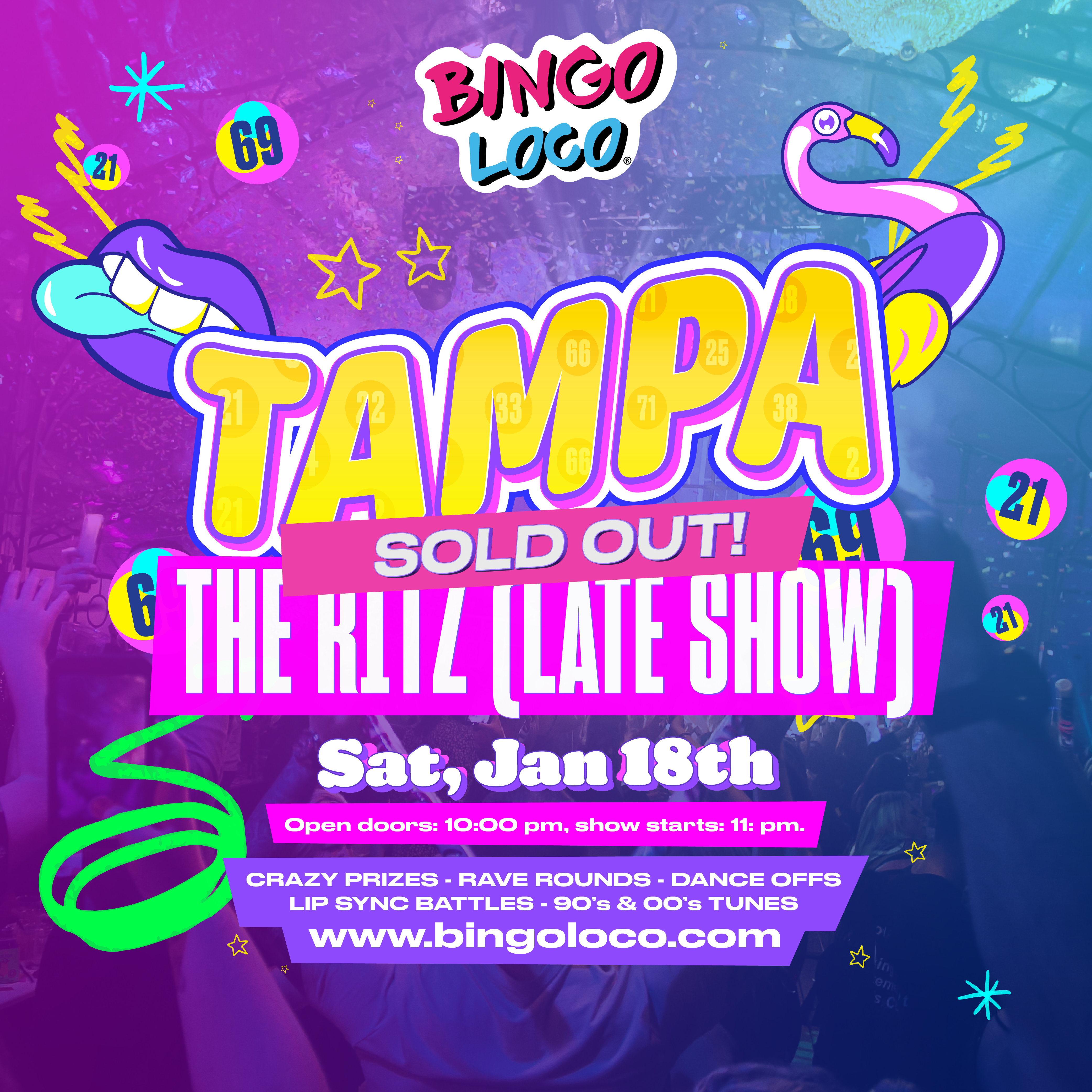 Bingo Loco [Late Show] at The Ritz Ybor - 1/18/2025 - Sunset Events