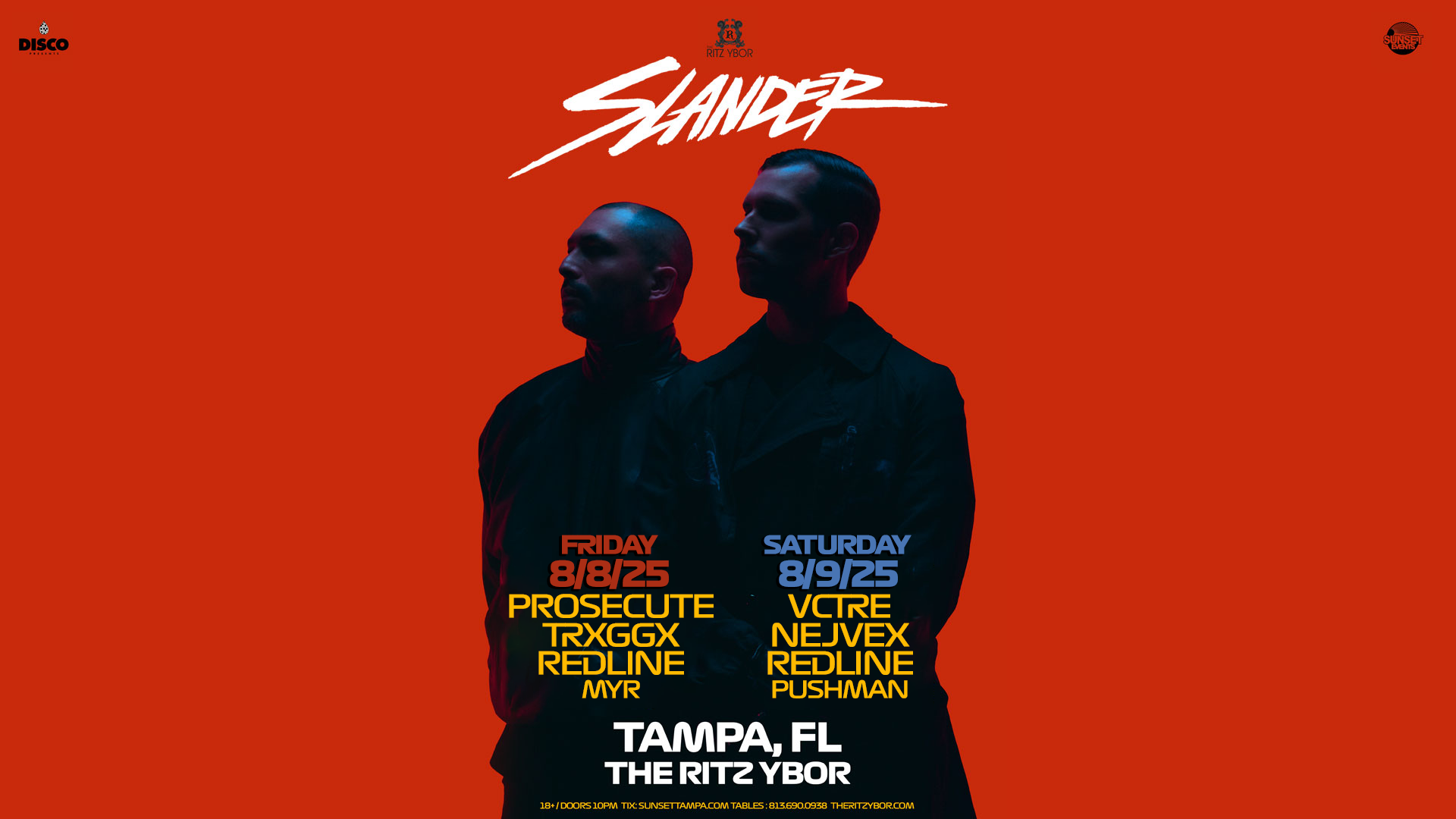 SLANDER Double-Header in Tampa, FL This Weekend!